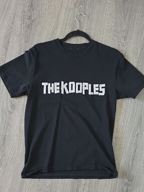 The Kooples Black T-shirt with White Block Logo